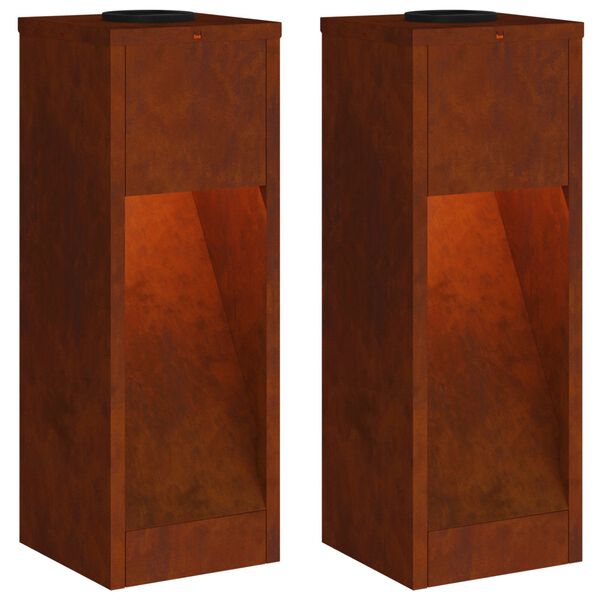 vidaXL Luz de Sendero LED Solar 2 pcs Bronce Acero autopatinable