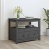 vidaXL Mesa de centro de madera maciza de pino gris 71x49x55 cm
