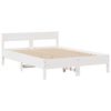 vidaXL Cama con estanter&iacute;a sin colch&oacute;n madera maciza blanca 140x200 cm