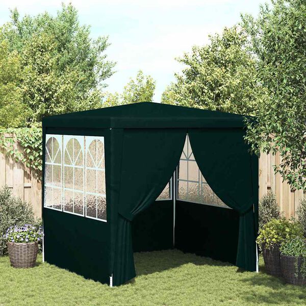 vidaXL Carpa profesional fiestas con paredes verde 90 g/m² 2,5x2,5 m