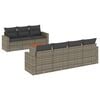 vidaXL Set de sof&aacute;s de jard&iacute;n 8 pzas y cojines rat&aacute;n sint&eacute;tico gris