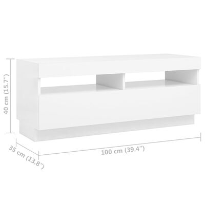 vidaXL Mueble para TV con luces LED blanco 100x35x40 cm