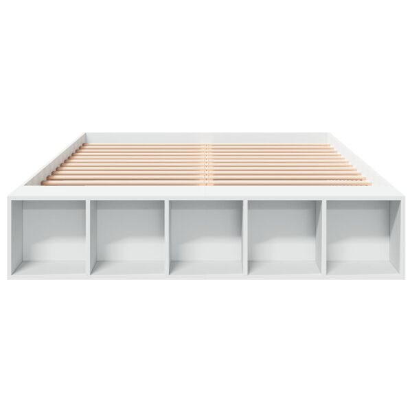 vidaXL Estructura de cama madera de ingenier&iacute;a blanca 160x200 cm