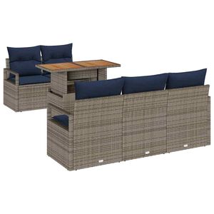 vidaXL Conjunto de sof&aacute; de jard&iacute;n 6 uds. 5-N&uacute;mero de plazas