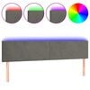 vidaXL Cabecero con LED de terciopelo gris oscuro 200x5x78/88 cm