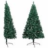 vidaXL Medio &aacute;rbol de Navidad con luces y bolas verde 210 cm