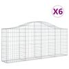 vidaXL Cestas de gaviones 6 uds forma de arco hierro 200x30x80/100 cm