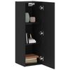 vidaXL Mueble de TV de Pared Roble Negro 30,5 x 30 x 90 cm