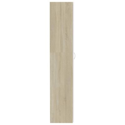 vidaXL Armario almacenaje madera ingeniería blanco/roble 80x35,5x180cm