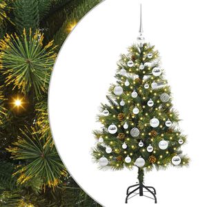 vidaXL &Aacute;rbol de Navidad artificial con ramas plegables y conos 150 cm