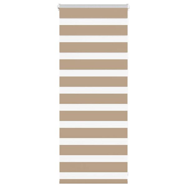 vidaXL Estor cebra marr&oacute;n arena tejido ancho 55,9 cm poli&eacute;ster