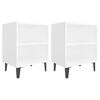 vidaXL Mesitas de noche con patas de metal 2 uds blanco 40x30x50 cm