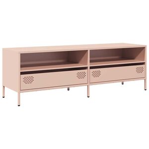 vidaXL Mueble para TV acero laminado en frío rosa 135x39x43,5 cm