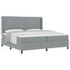 vidaXL Cama tipo Box Spring con colch&oacute;n Gris Claro 200 x 200 cm tela