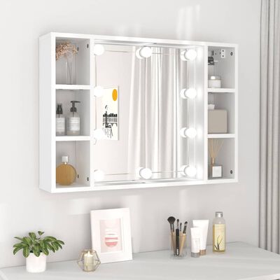 vidaXL Mueble con espejo y LED blanco 76x15x55 cm