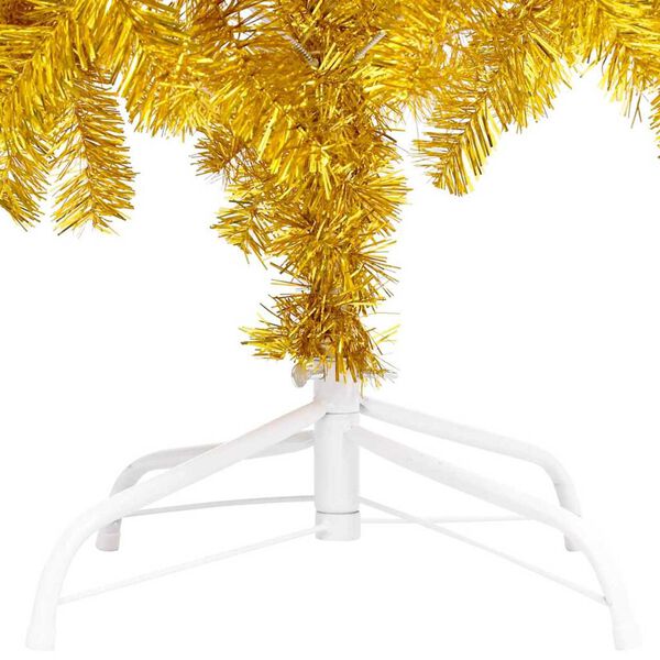 vidaXL &Aacute;rbol de Navidad preiluminado con luces y bolas dorado 180 cm