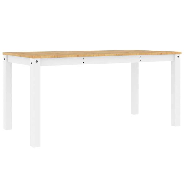 vidaXL Mesa de comedor Panama madera maciza pino blanco 160x80x75 cm