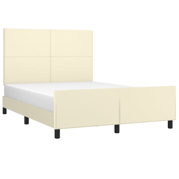 vidaXL Estructura de cama sin colch&oacute;n cuero sint&eacute;tico crema 140x200 cm
