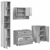 vidaXL Juego de muebles de ba&ntilde;o con caj&oacute;n con puerta 4 pcs Gris Sonoma