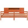 vidaXL Cama con estanter&iacute;a sin colch&oacute;n madera maciza marr&oacute;n 200x200 cm