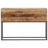 vidaXL Mesa consola madera maciza mango rugosa y hierro 110x30x75 cm