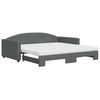 vidaXL Sof&aacute; cama nido con colch&oacute;n tela gris oscuro 100x200 cm