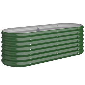 vidaXL Jardinera arriate acero galvanizado verde 114x40x36 cm