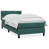 vidaXL Cama box spring con colch&oacute;n terciopelo verde oscuro 90x210 cm