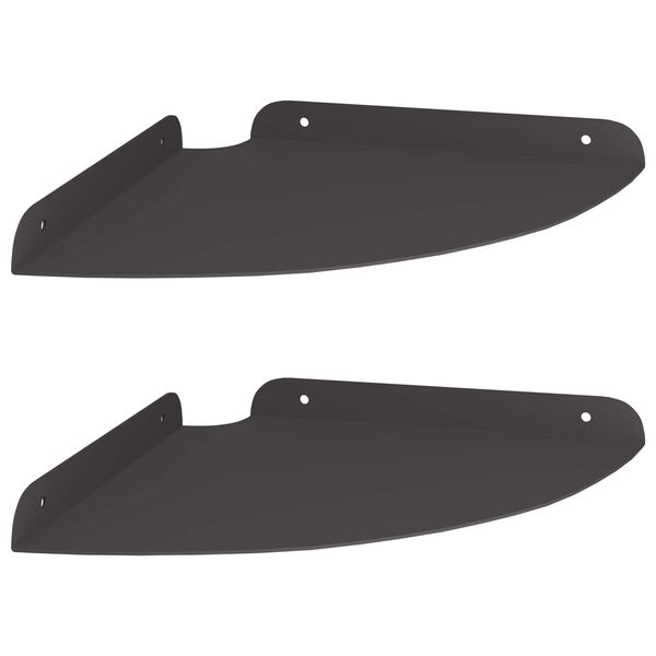 vidaXL Estante Flotante de Esquina 2 pcs Negro 24 x 24 x 2 cm