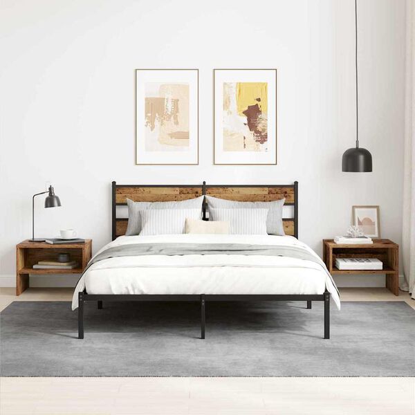 vidaXL Armario de Noche 2 pcs Madera vieja 40 x 40 x 30 cm