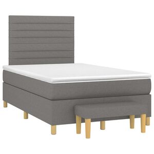 vidaXL Cama box spring con colch&oacute;n tela negro 120x190 cm