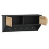 vidaXL Armario pared ganchos madera contrachapada negro 80x24x35,5 cm