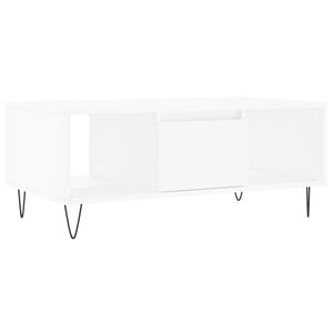 vidaXL Mesa de centro madera contrachapada blanco 90x50x36,5 cm