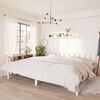 vidaXL Estructura de cama doble sin colch&oacute;n madera maciza blanco