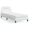 vidaXL Cama Viana con colch&oacute;n cuero sint&eacute;tico blanco 80x200 cm
