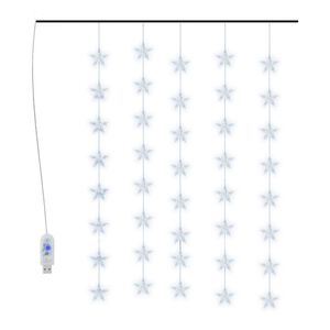 vidaXL Cortina de luces estrellas 200 LEDs blanco fr&iacute;o 8 funciones