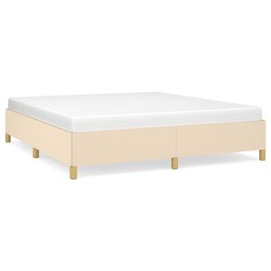 vidaXL Cama sin colch&oacute;n tela color crema 180x200 cm