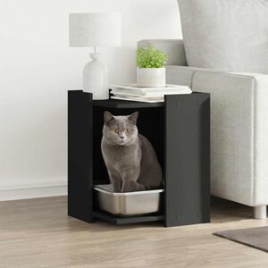 vidaXL Mueble arenero para gatos madera ingenier&iacute;a negro 42x42x51 cm
