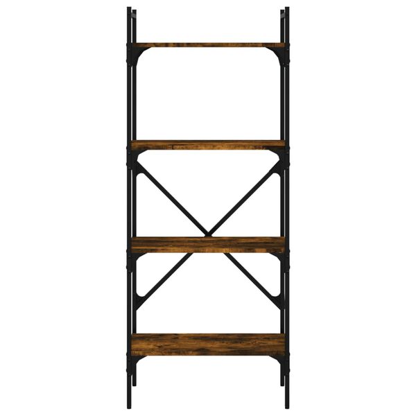 vidaXL Librer&iacute;a de 4 estantes madera roble ahumado 56x31,5x138,5 cm
