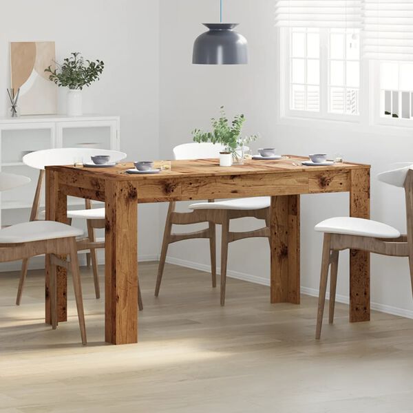 vidaXL Mesa de comedor madera ingenier&iacute;a envejecida 140x74,5x76 cm