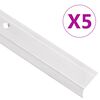 vidaXL Perfiles de pelda&ntilde;os forma de L 5 uds aluminio plata 100 cm