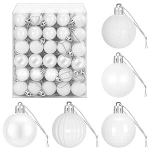 vidaXL Juego de bolas navide&ntilde;as 150 uds. Blanco 3 cm Poliestireno