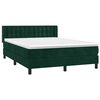 vidaXL Cama box spring con colch&oacute;n terciopelo verde oscuro 140x200 cm