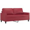 vidaXL Sof&aacute; de 2 plazas de cuero sint&eacute;tico rojo vino 140 cm
