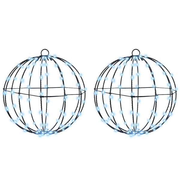 vidaXL Bola con 192 LED 2 pcs fr&iacute;o 31,5 x 31,5 x 32 cm Metal