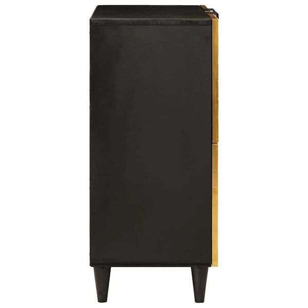 vidaXL Armario auxiliar con puerta Negro y dorado 60 x 33.5 x 75 cm