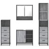 vidaXL Set de muebles de ba&ntilde;o 4 pzas madera contrachapada gris sonoma