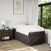 vidaXL Cama box spring con colch&oacute;n tela marr&oacute;n oscuro 90x190 cm