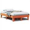 vidaXL Estructura de cama sin colch&oacute;n madera maciza marr&oacute;n 135x190 cm