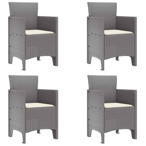 vidaXL Silla de Jard&iacute;n 4 uds. Gris Claro Polipropileno
